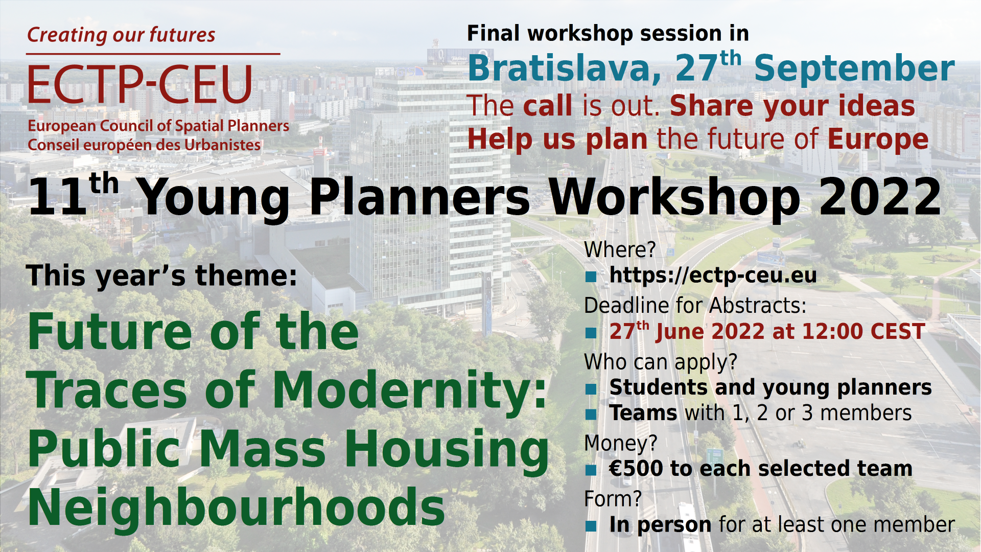 You are currently viewing 11th Young Planners Workshop 2022 – Future of the Traces of Modernity : Public Mass Housing Neighbourhoods